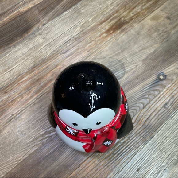 Harry & David VTG Penguin Cookie Jar Plaid Scarf 12" H - Picture 11 of 13